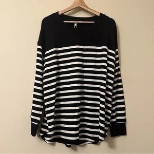 Workshop Republic Clothing 1X Striped Long-sleeve Top